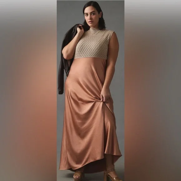 NWT Mare Mare x Anthropologie Mock-Neck Sleeveless Maxi Dress - Picture 3 of 13